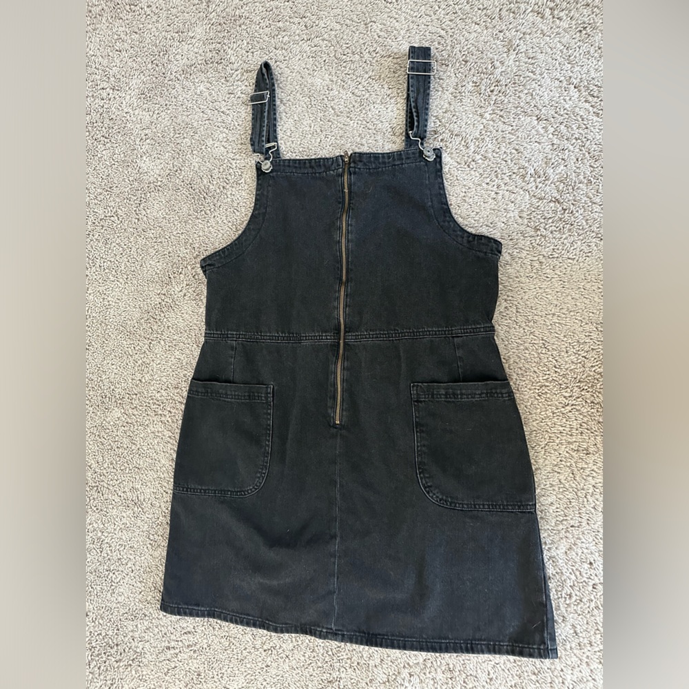 AE zipper front denim overall dress